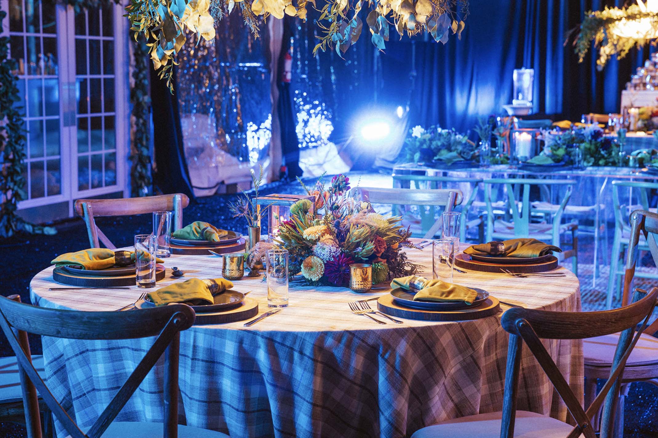 Elegant table set for a luxury kosher catered private event