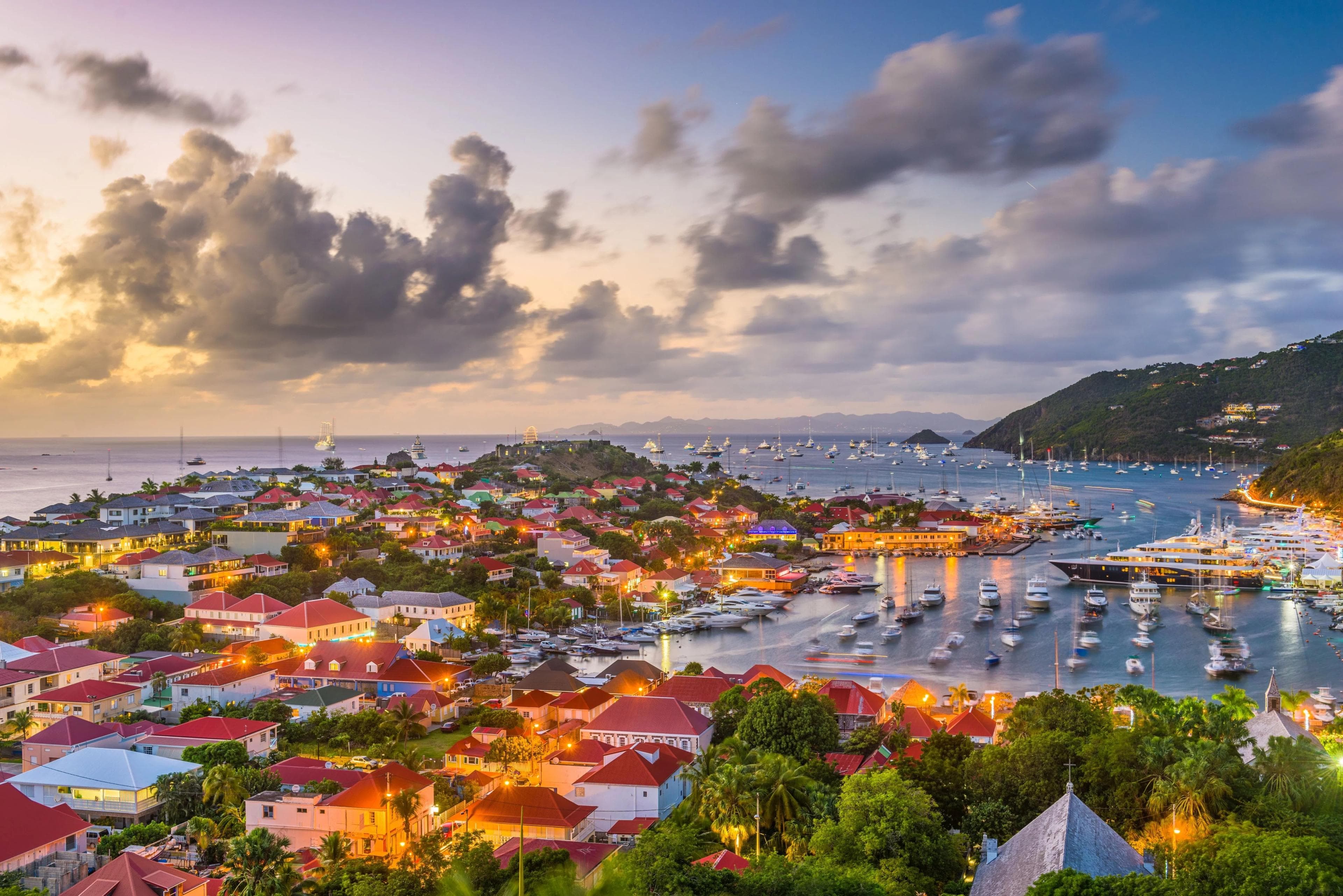 St. Barts harbor at sunset for a personalized luxury kosher travel itinerary