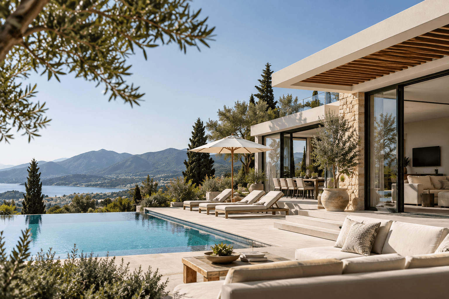 Luxury Passover destination villa with an infinity pool and mountain views