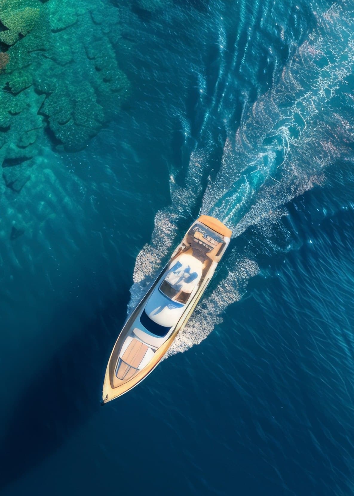 Luxury yacht charter cruising across clear blue water